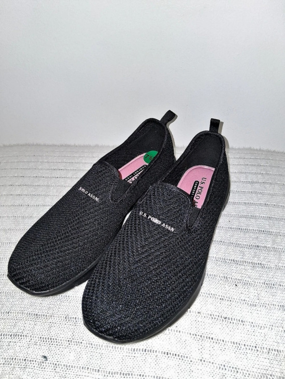 U.S. Polo Assn. Black Slip-On Sneakers US 7.5 Like New